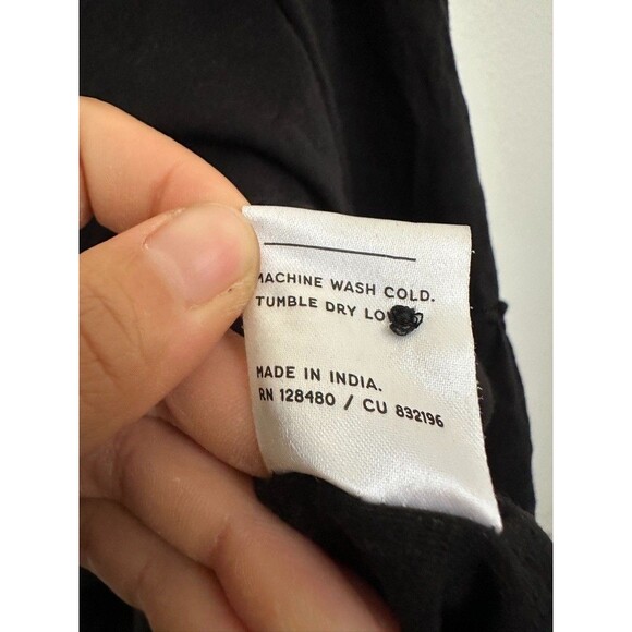 Pact Relaxed Slub Patio Tiered Cotton Sleeveless Dress Black Women's Size Medium - Picture 9 of 11